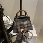 Plaid Structured Mini Handbag