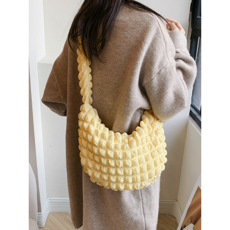 Textured Fabric Hobo Bag