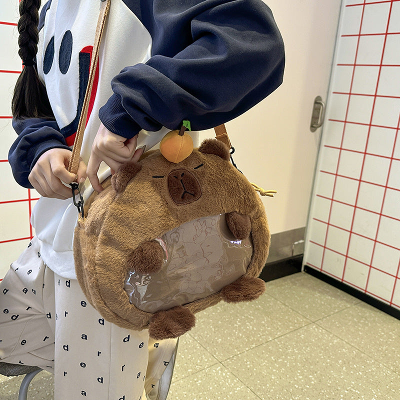 Plush Capybara Character Backpack
