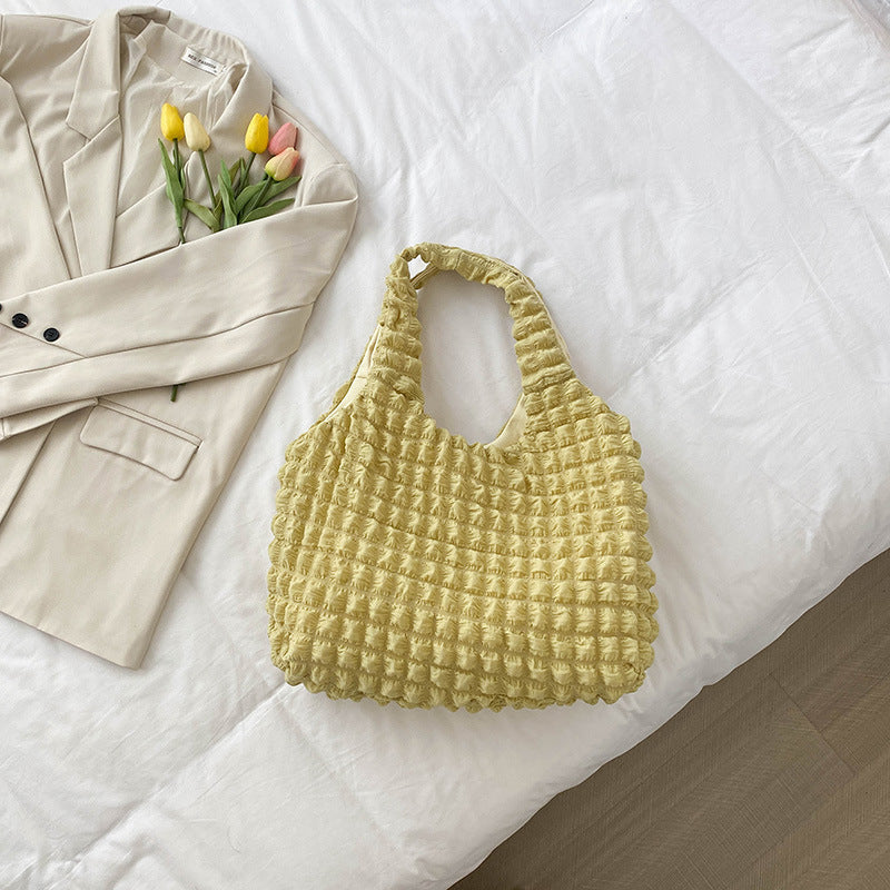 Women's tote bag with textured design-https://detail.1688.com/offer/773045196276.html-Calm Wears-Yellow-nothing-Calm Wears