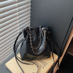 WoChic Slouchy Leather Bucket Bag