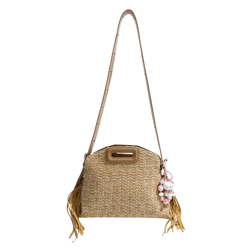 Ladies stylish shoulder bag with decorative fringe detail-https://detail.1688.com/offer/1036050023994.html-Calm Wears-Khaki-Size: With pendant-Calm Wears