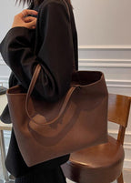 Spacious Women's Shoulder Bag Made of Soft Leather