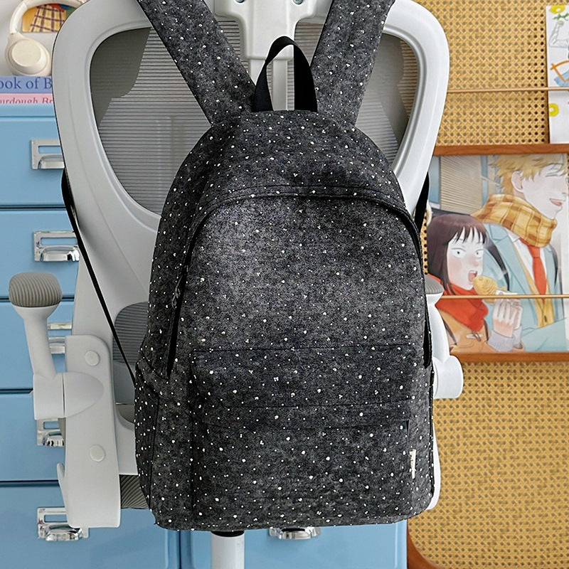Casual Lightweight Backpack with Polka Dot Design