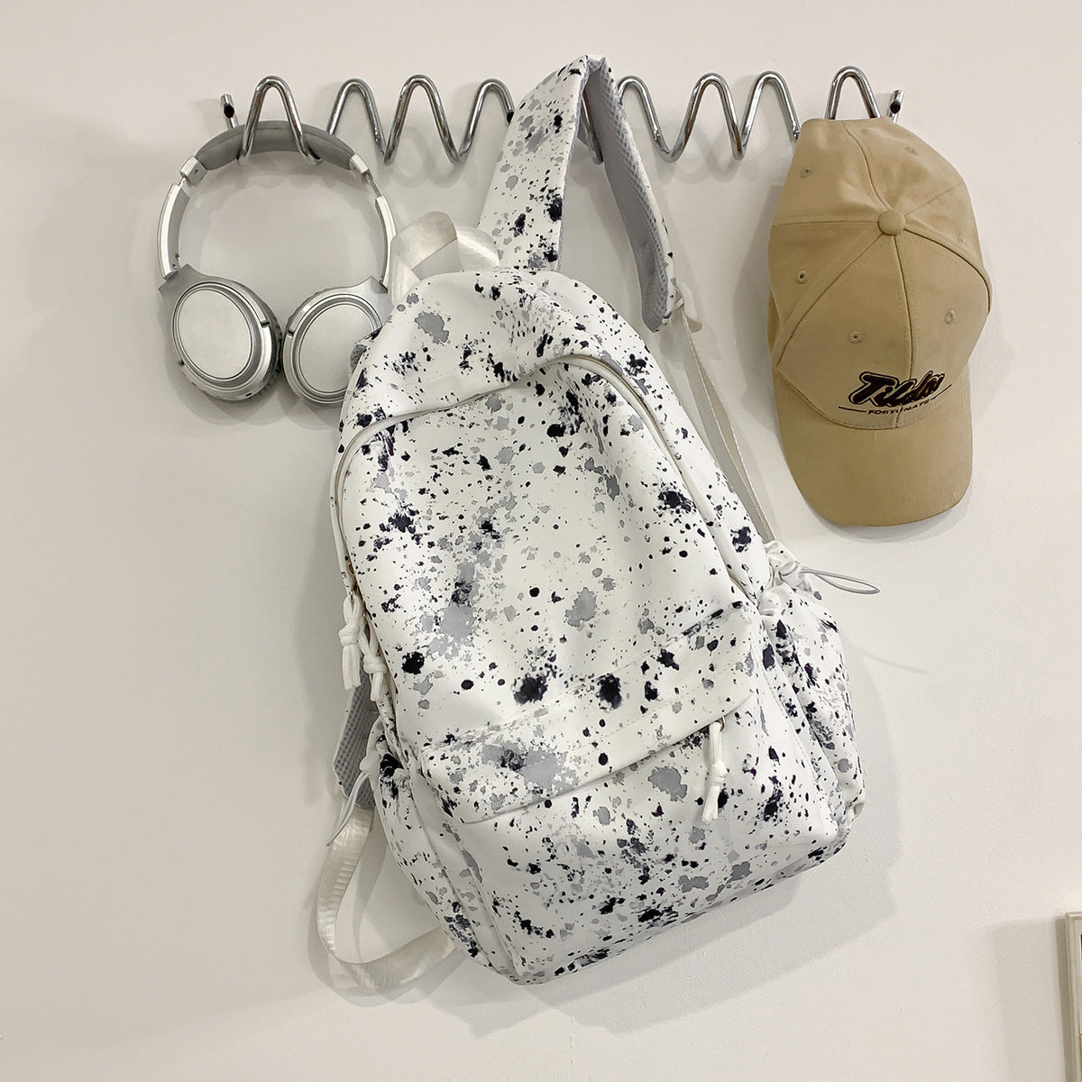 Artistic Splash-Patterned Backpack