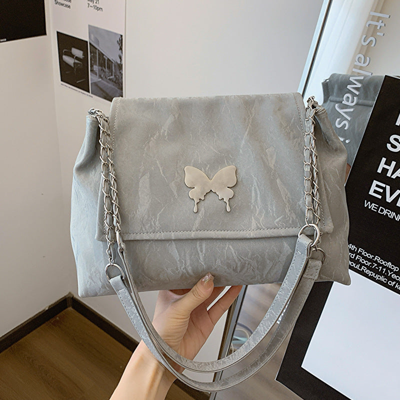 Chic Butterfly Accent Slouchy Handbag