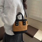 Women's elegant mini bucket bag with detachable shoulder strap