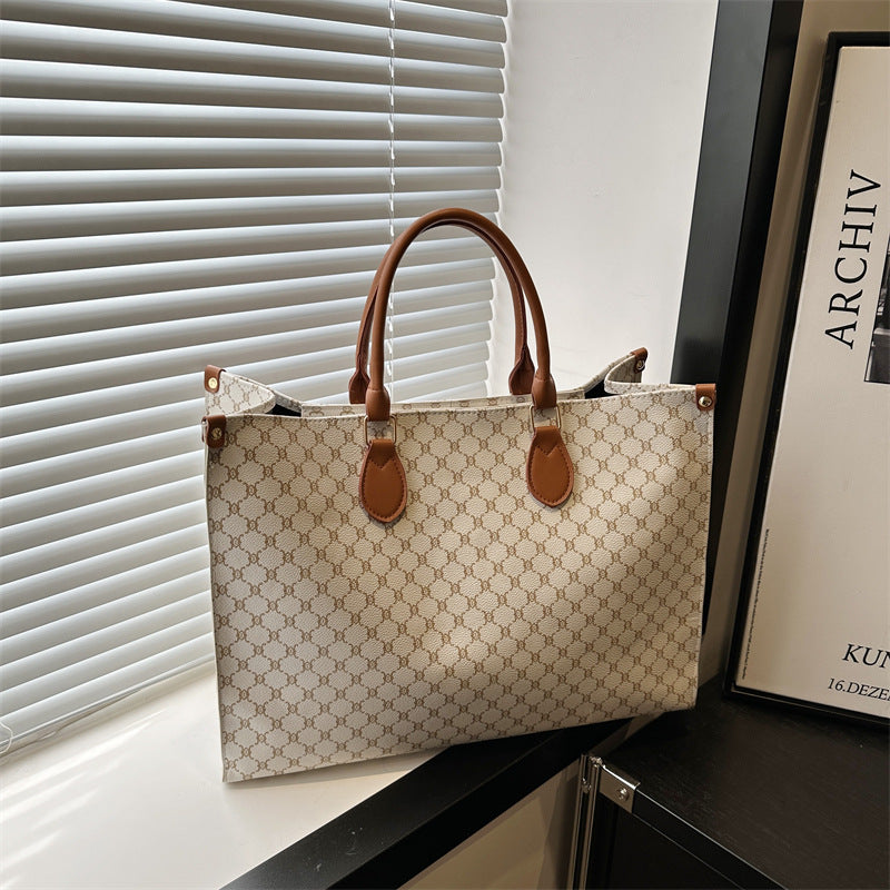 Women elegant tote bag with high-quality monogram design-https://detail.1688.com/offer/923738887916.html-Calm Wears-White-nothing-Calm Wears