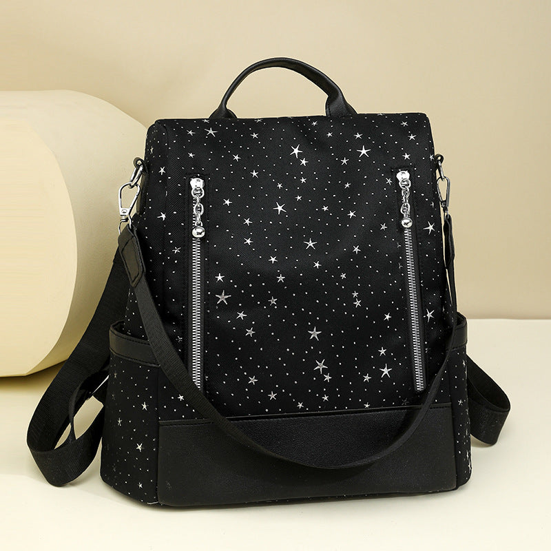 Star Patterned Multi-Pocket Backpack