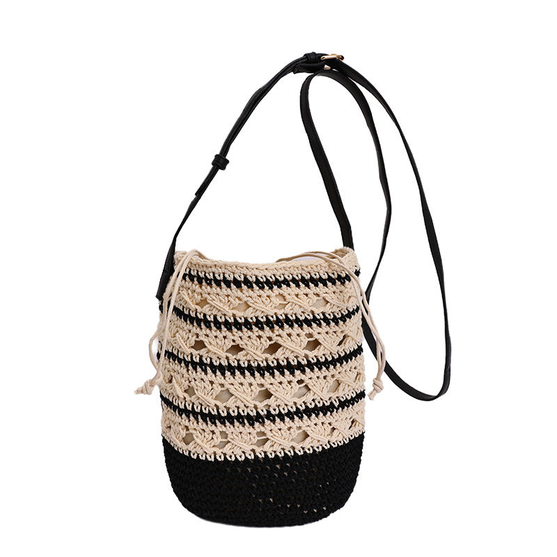 Ladies crocheted shoulder bag with fashionable drawstring-https://detail.1688.com/offer/1046006069849.html-Calm Wears-Beige-nothing-Calm Wears