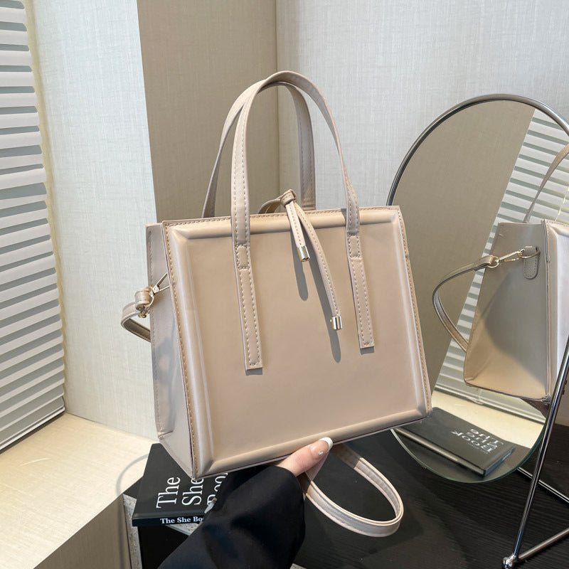 Women's elegant handbag in minimalist design with detachable shoulder strap-https://detail.1688.com/offer/920836037138.html-Calm Wears-Khaki-nothing-Calm Wears