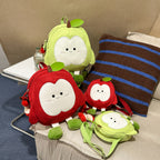 Plush Backpack in Cheerful Apple Design
