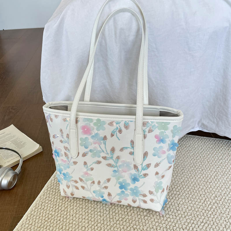 WoFloral Embellished Tote Bag