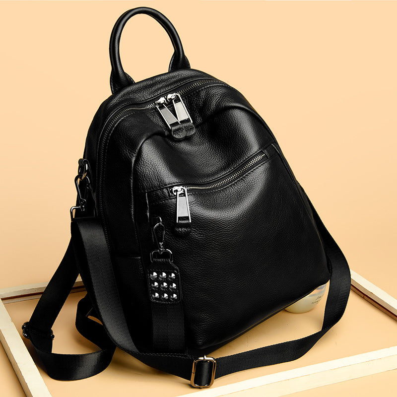 Versatile Multi-Functional Leather Backpack