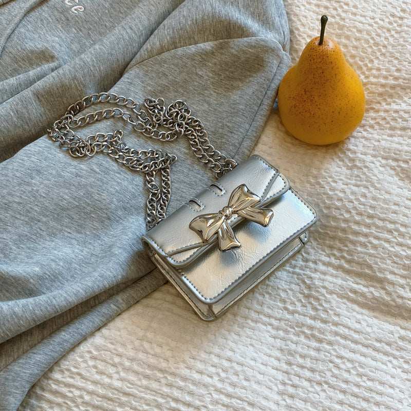 Ladies Mini Handbag with Shimmering Bow Closure-https://detail.1688.com/offer/845278519160.html-Calm Wears-Silver-nothing-Calm Wears