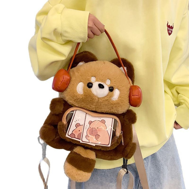 Plush Shoulder Bag in Bear Design