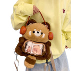 Plush Shoulder Bag in Bear Design