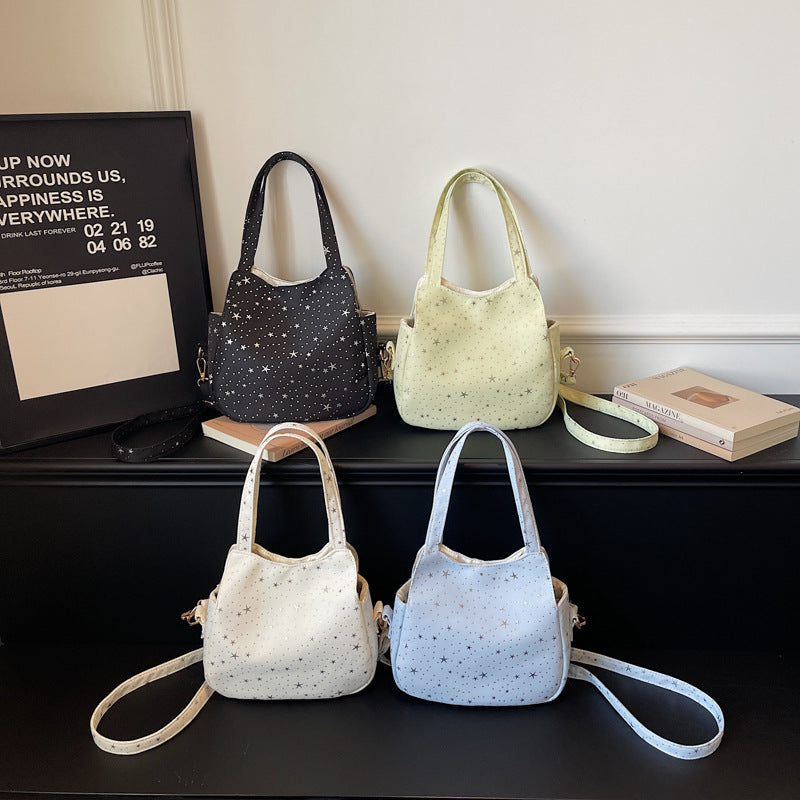 WoStar-Patterned Canvas Hobo Bag