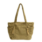 Corduroy Multi-Pocket Tote Bag Calm Wears