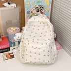 Backpack with Floral Design and Practical Compartments