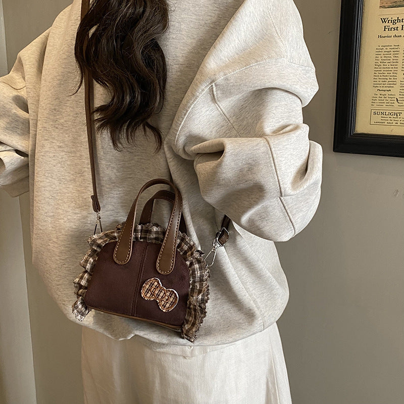 Women's Mini Hobo Bag with Playful Ruffle Design