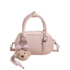 Women's mini handbag with removable teddy keychain