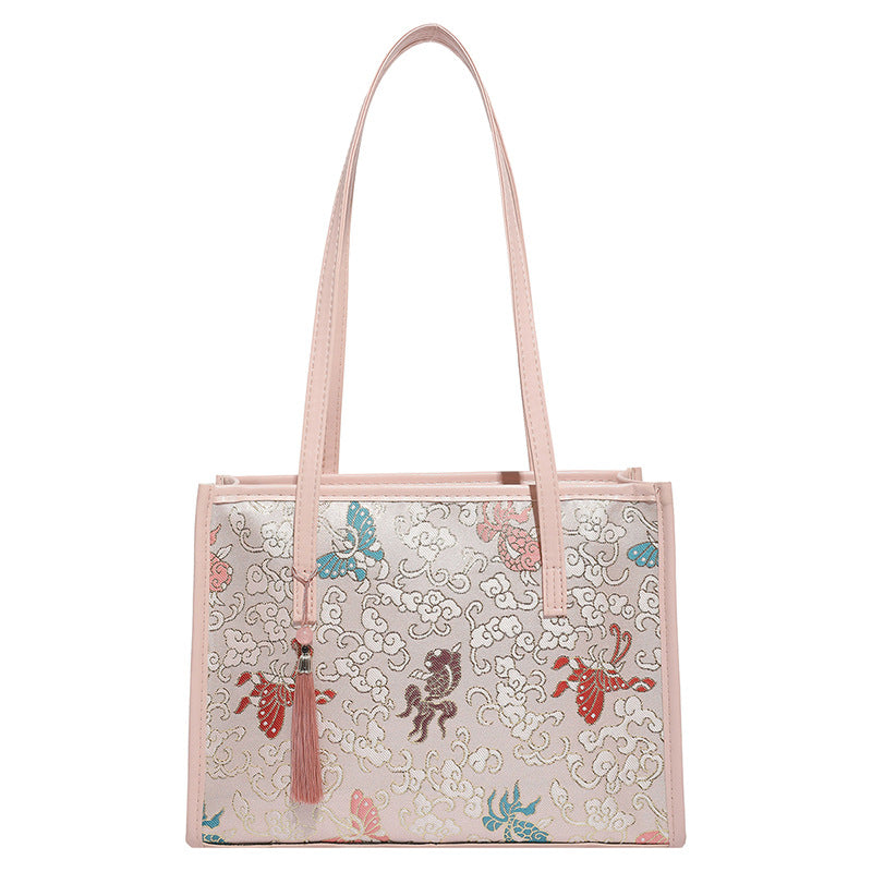 Embroidered Butterfly Pattern Handbag