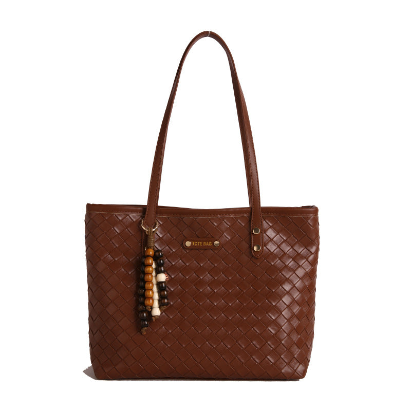 Ladies elegant braided Tote Bag-https://detail.1688.com/offer/964410202280.html-Calm Wears-Braun-Size: Single package without tag-Calm Wears
