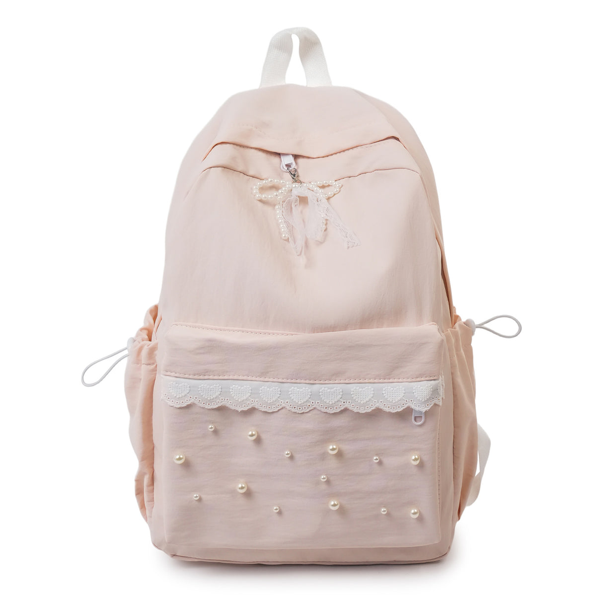 Decorative Pearl-Embellished Backpack