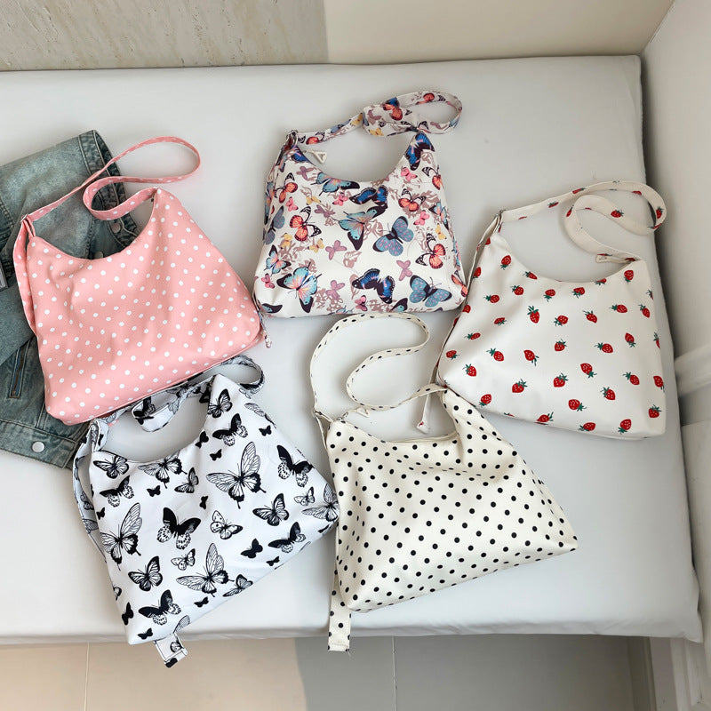 Stylish Polka Dot Hobo Bag