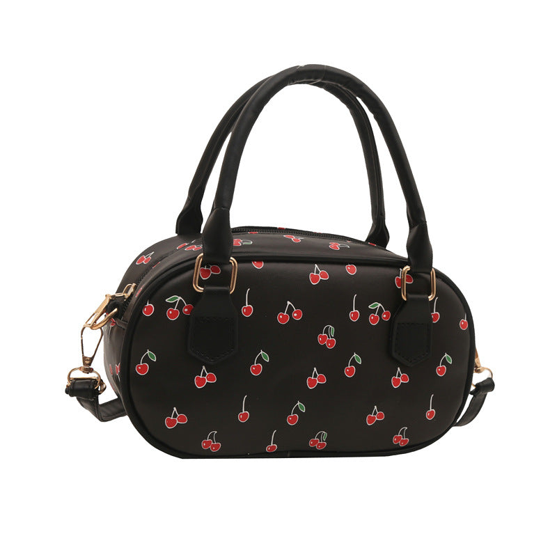 Playful Cherry Print Mini Handbag