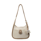 Women's shoulder bag made of high-quality synthetic leather with playful charm-https://detail.1688.com/offer/807384514793.html-Calm Wears-White-Size: One Size-Calm Wears
