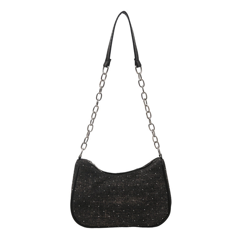 Stylish Chain-Handled Hobo Bag