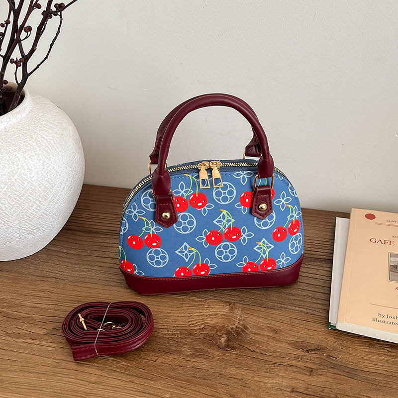 WoEmbroidered Cherry Pattern Handbag