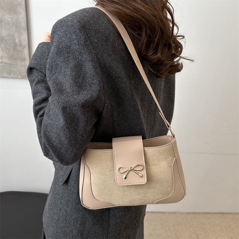 Stylish Faux Suede Handbag