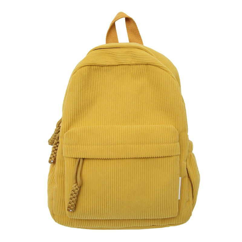 Corduroy Textured Mini School Backpack-https://detail.1688.com/offer/1034541792854.html-Calm Wears-Yellow-Calm Wears