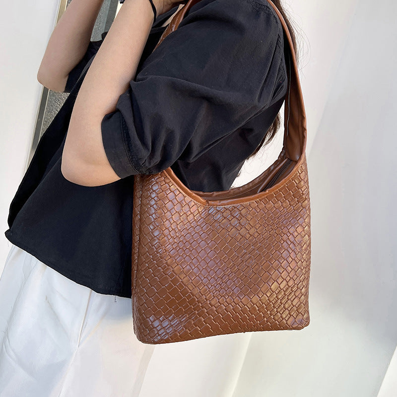 Textured Woven Hobo Bag