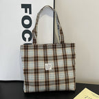 Stylish Plaid Tote Bag