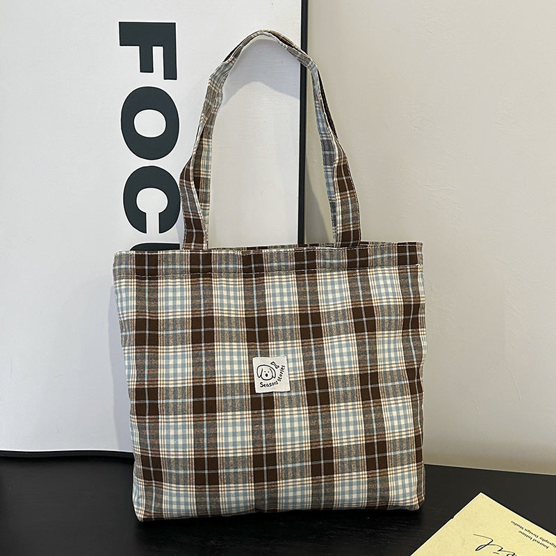 Stylish Plaid Tote Bag