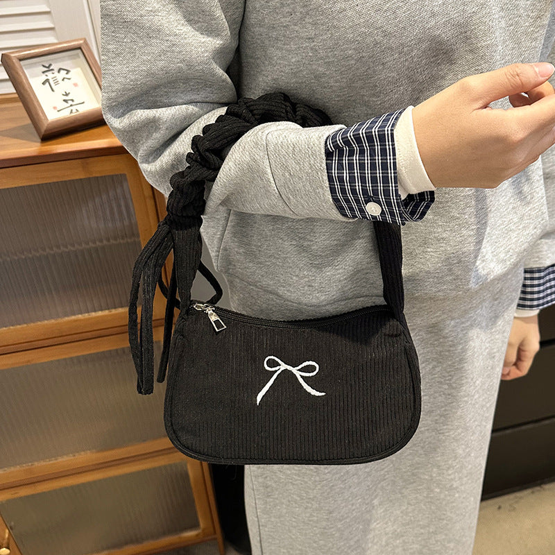 WoElegant Textured Corduroy Crossbody Bag