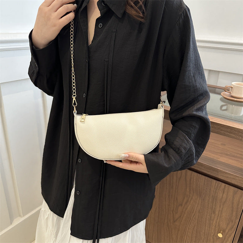 Minimalist Half-Moon Crossbody Bag
