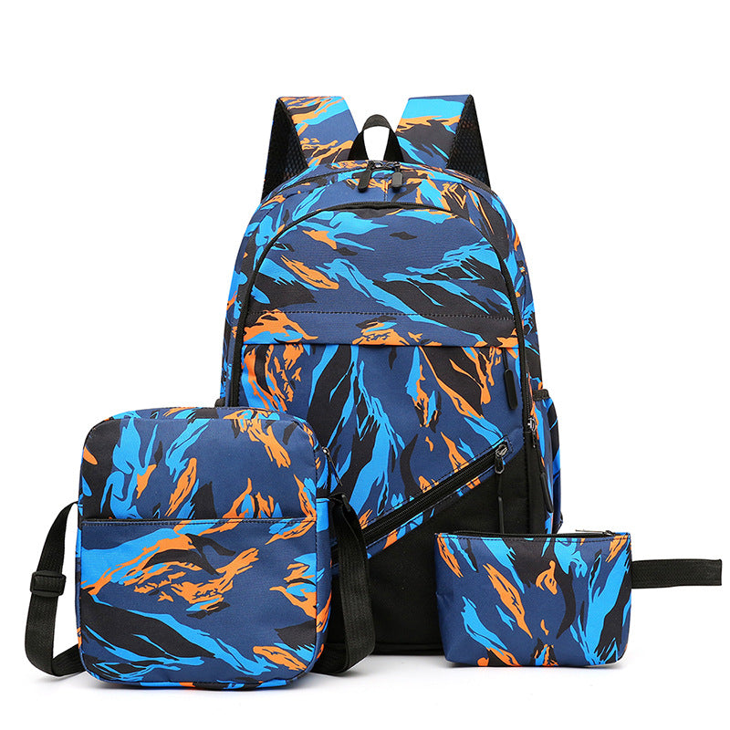 Fashionable backpack set with multiple compartments