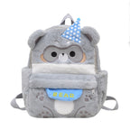 Plush backpack with cute bear motif
