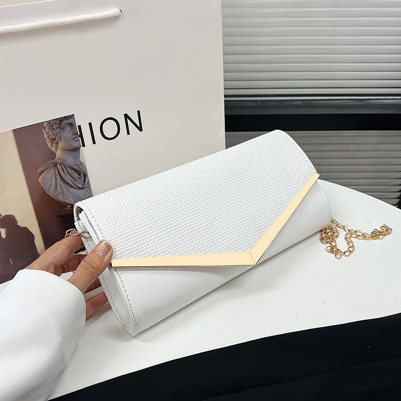 Women elegant clutch bag with glitter accent-https://detail.1688.com/offer/704295352450.html-Calm Wears-White-nothing-Calm Wears