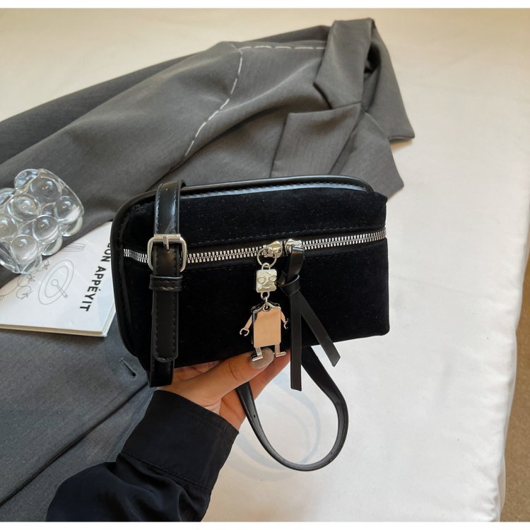 Women's practical shoulder bag made of high-quality suede leather-https://detail.1688.com/offer/974044430038.html-Calm Wears-Black-nothing-Calm Wears
