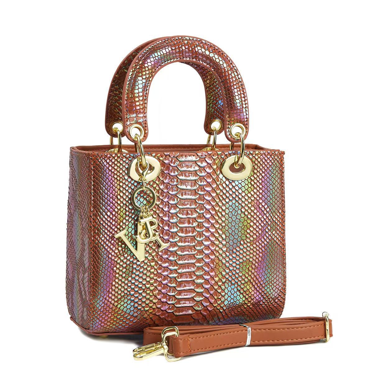 Ladies elegant mini handbag in modern snakeskin look with removable shoulder strap-https://detail.1688.com/offer/1041274952074.html-Calm Wears-Khaki-15-Calm Wears
