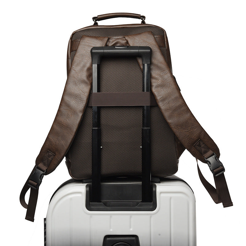 Stylish Multi-Purpose Leather Backpack Calm Wears