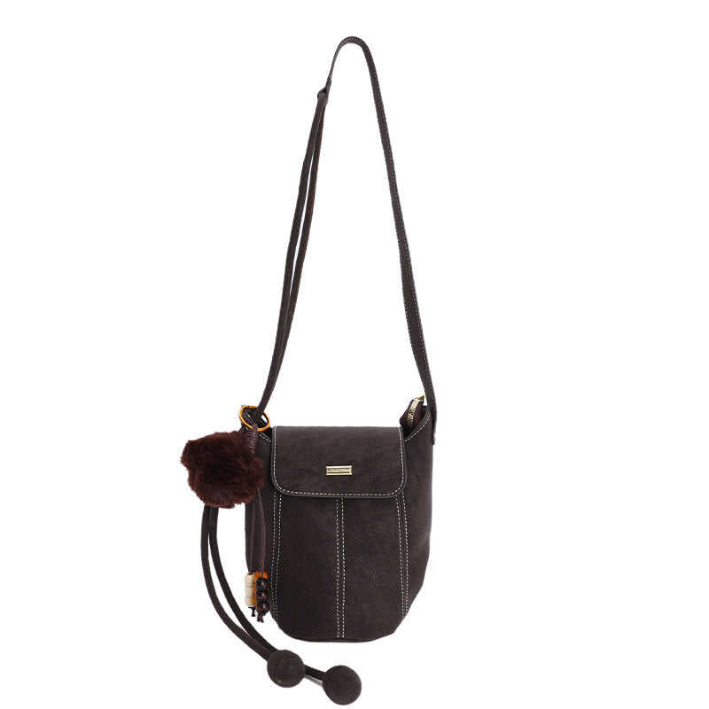 Ladies fashionable crossbody bag with fluffy pendant-https://detail.1688.com/offer/992380376855.html-Calm Wears-Braun-nothing-Calm Wears