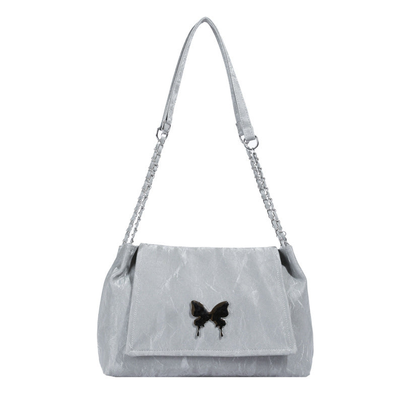 Chic Butterfly Accent Slouchy Handbag