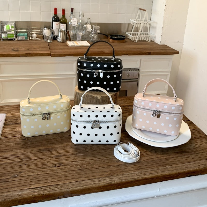 Women's mini handbag with playful design and elegant accents